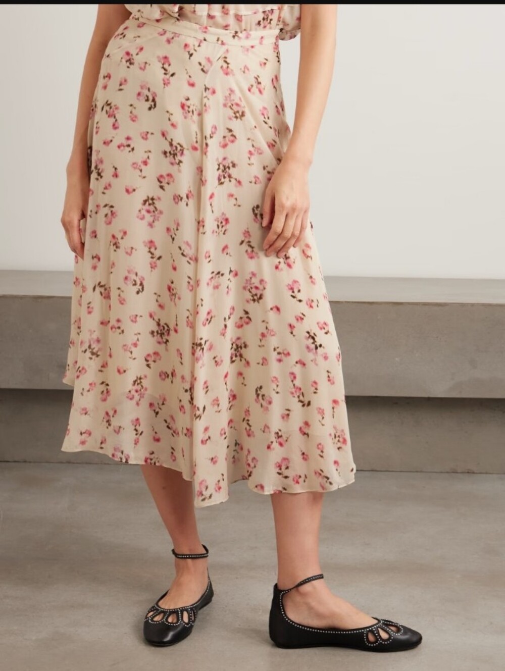 Isabel Marant Lycia Botanical Handkerchief Chiffon Skirt, Basque waist, Lined 36
